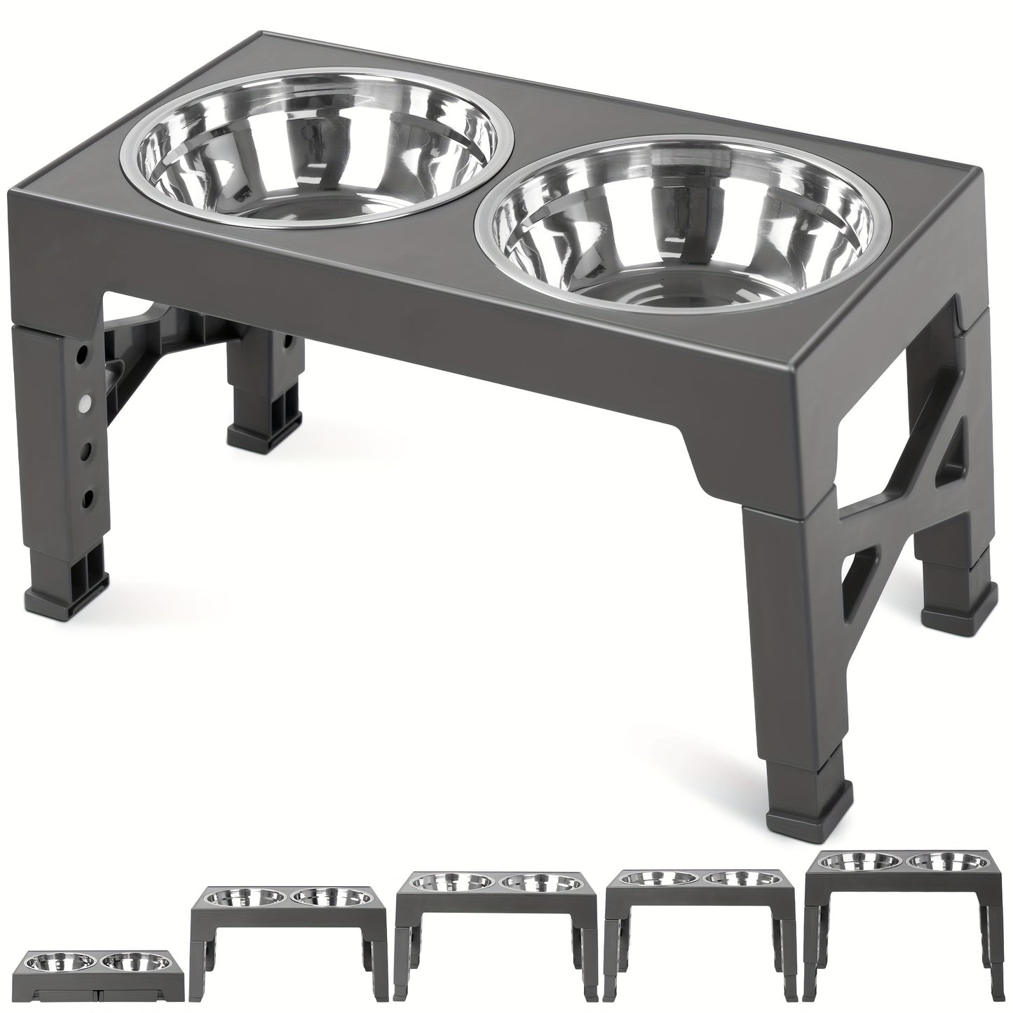 Elevated Dog Bowls with 2 Food Bowls