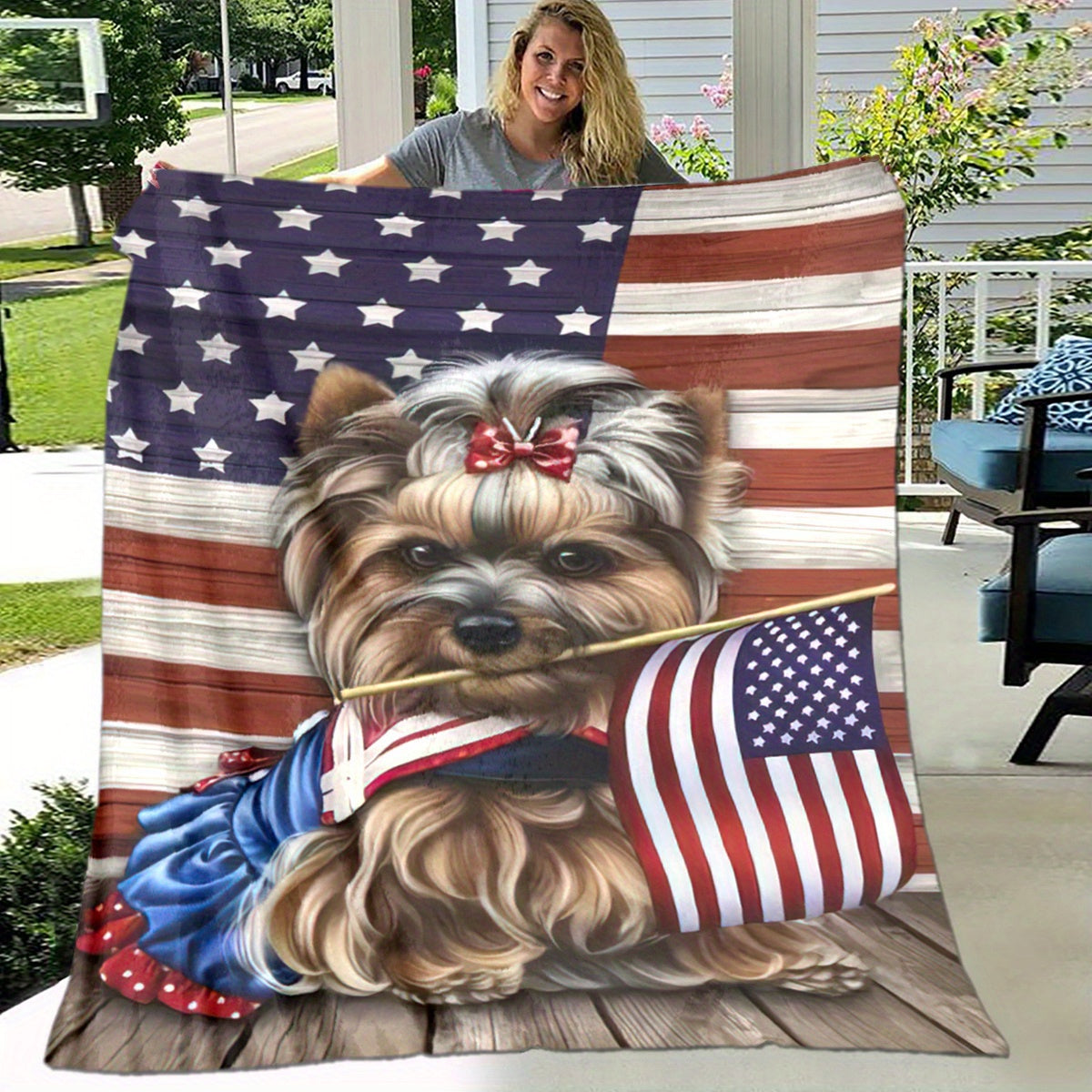 American Flag Dog Blanket