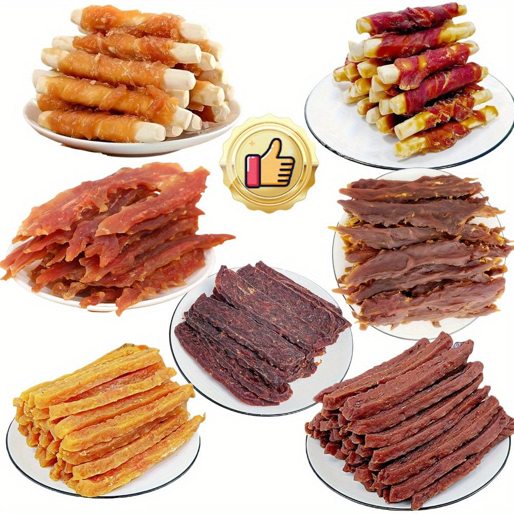 Mixed Flavor Series: Duck Slice, Chicken Milk Stick, Duck Milk Stick, Chicken Jerky, Dog Chews
