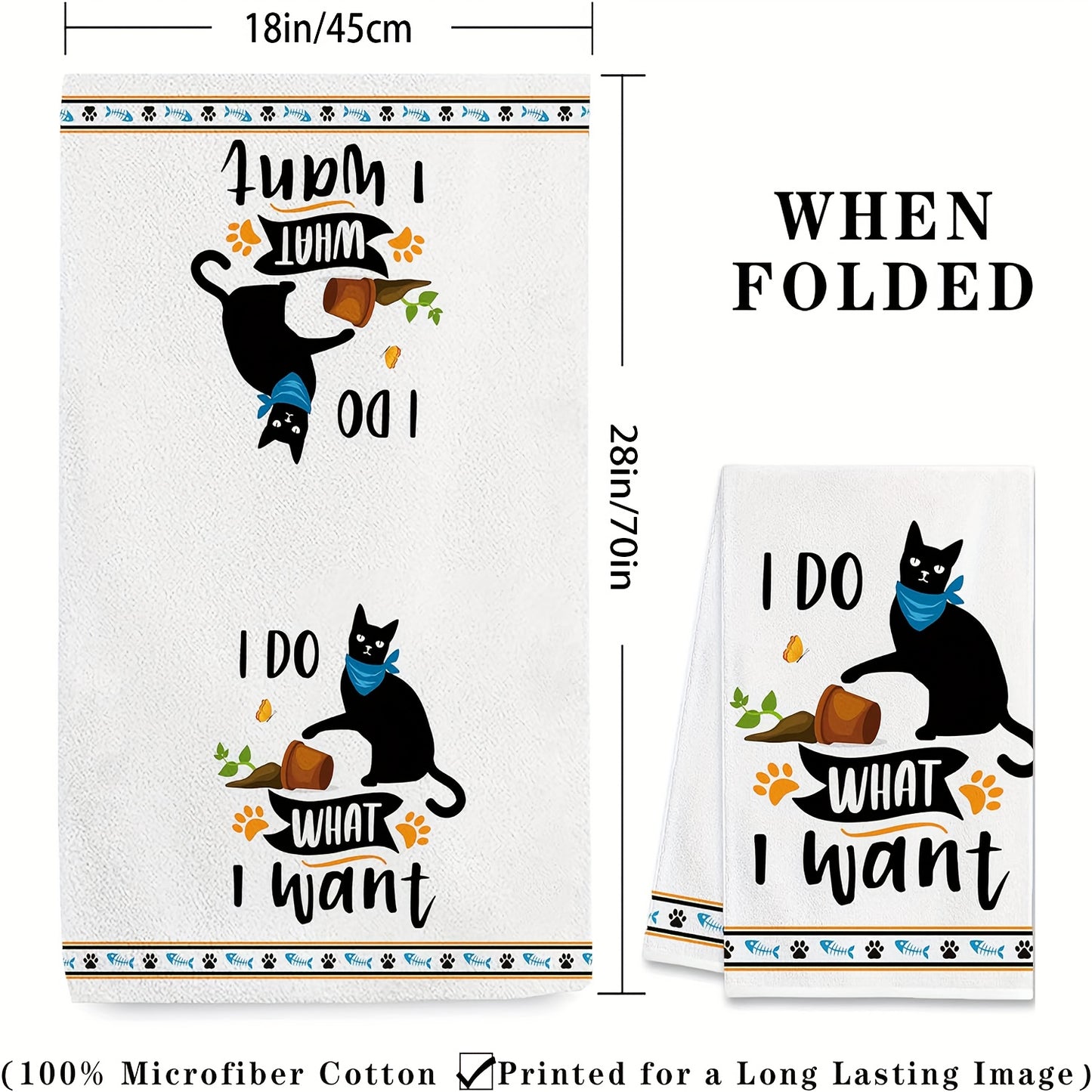 Funny Cat Dish Towels