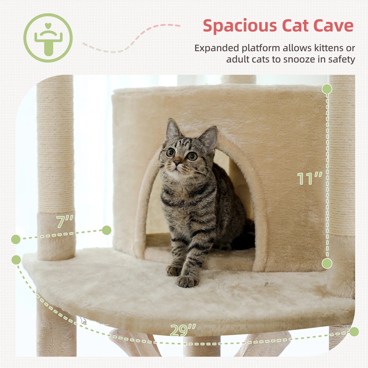 Floor to Ceiling Cat Tree Adjustable