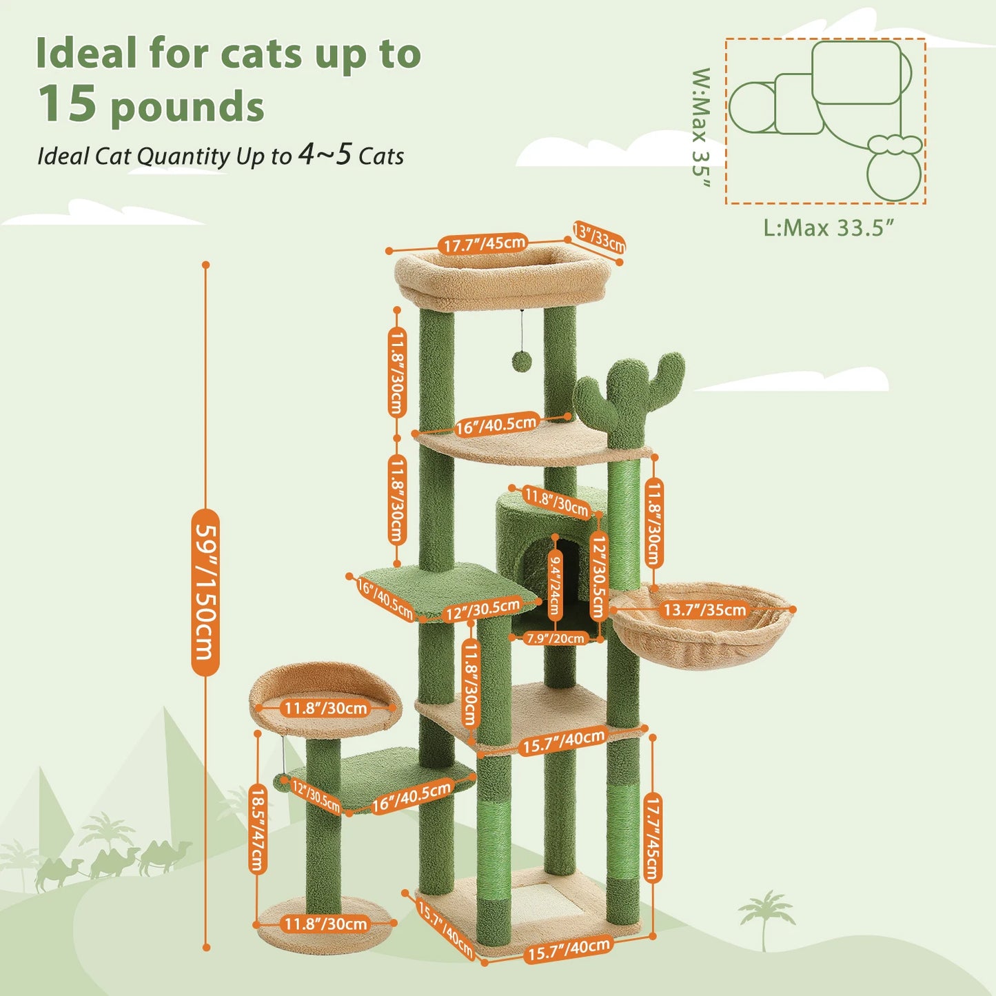 Large Cat Multi-Level Cat Tower