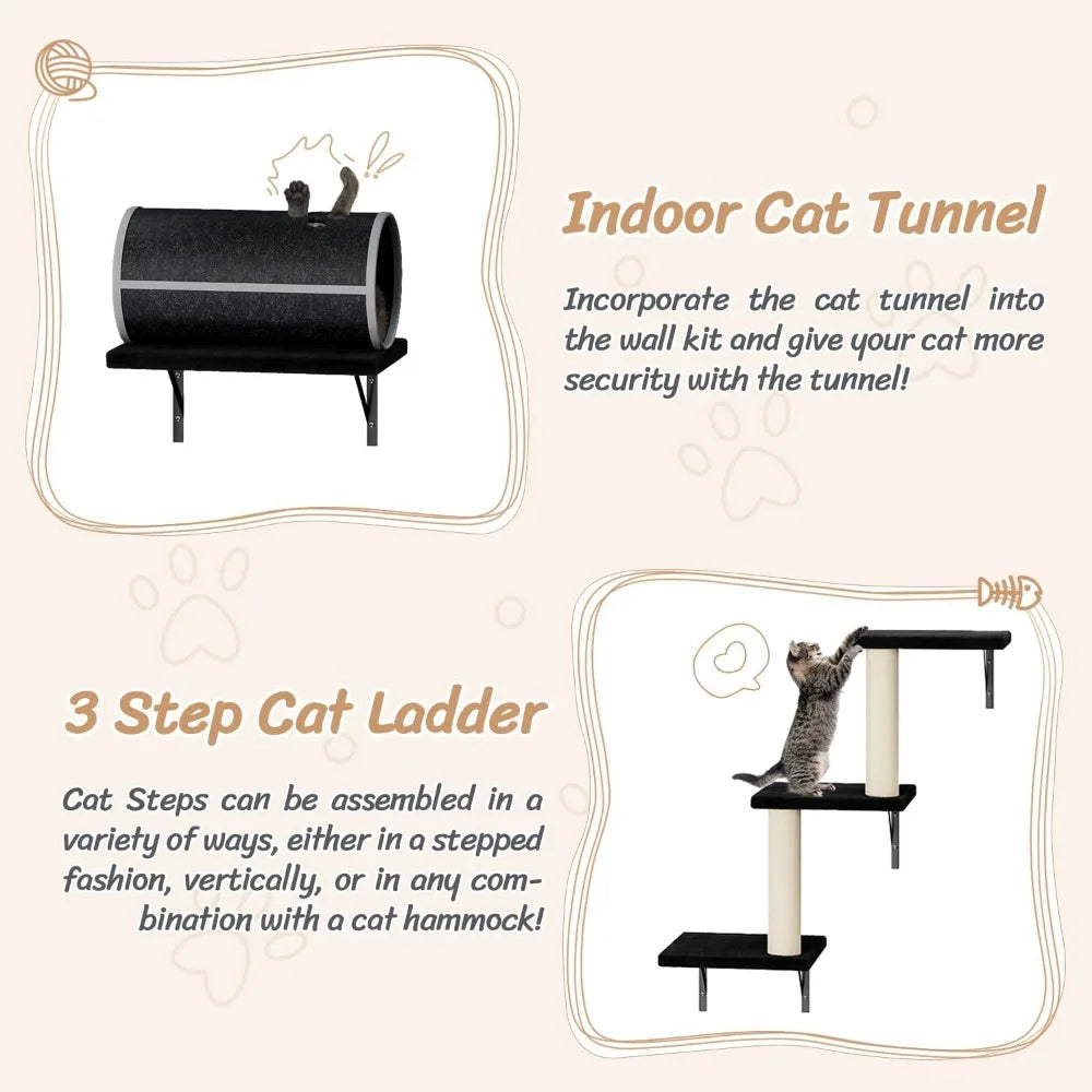7-in-1 Wall Mounted Cat Climber Set