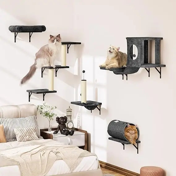 7-in-1 Wall Mounted Cat Climber Set