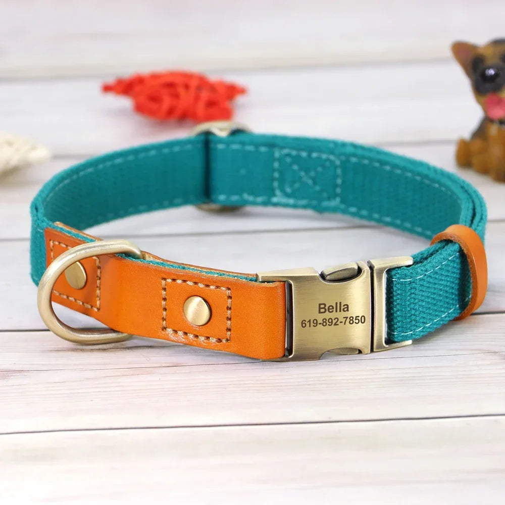 Nylon Custom Dog Puppy Collar Leash Set