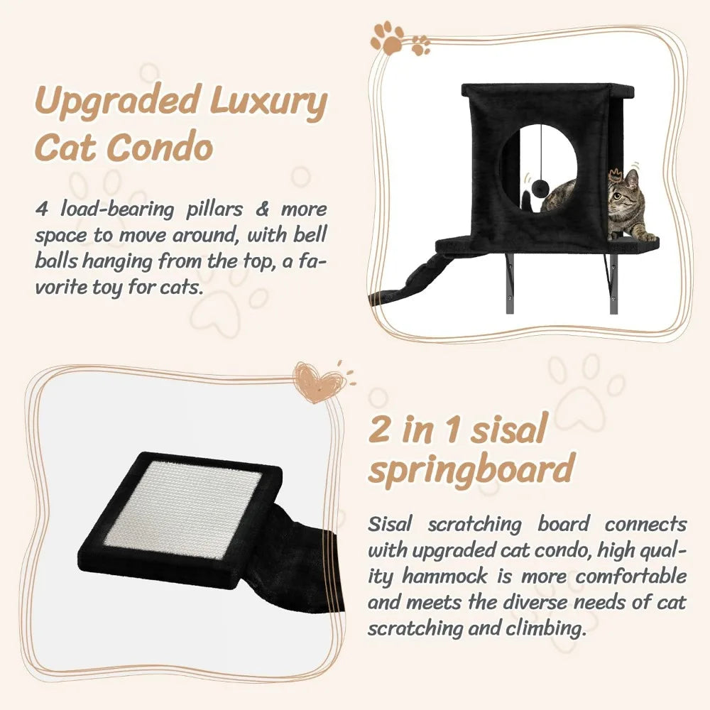 7-in-1 Wall Mounted Cat Climber Set