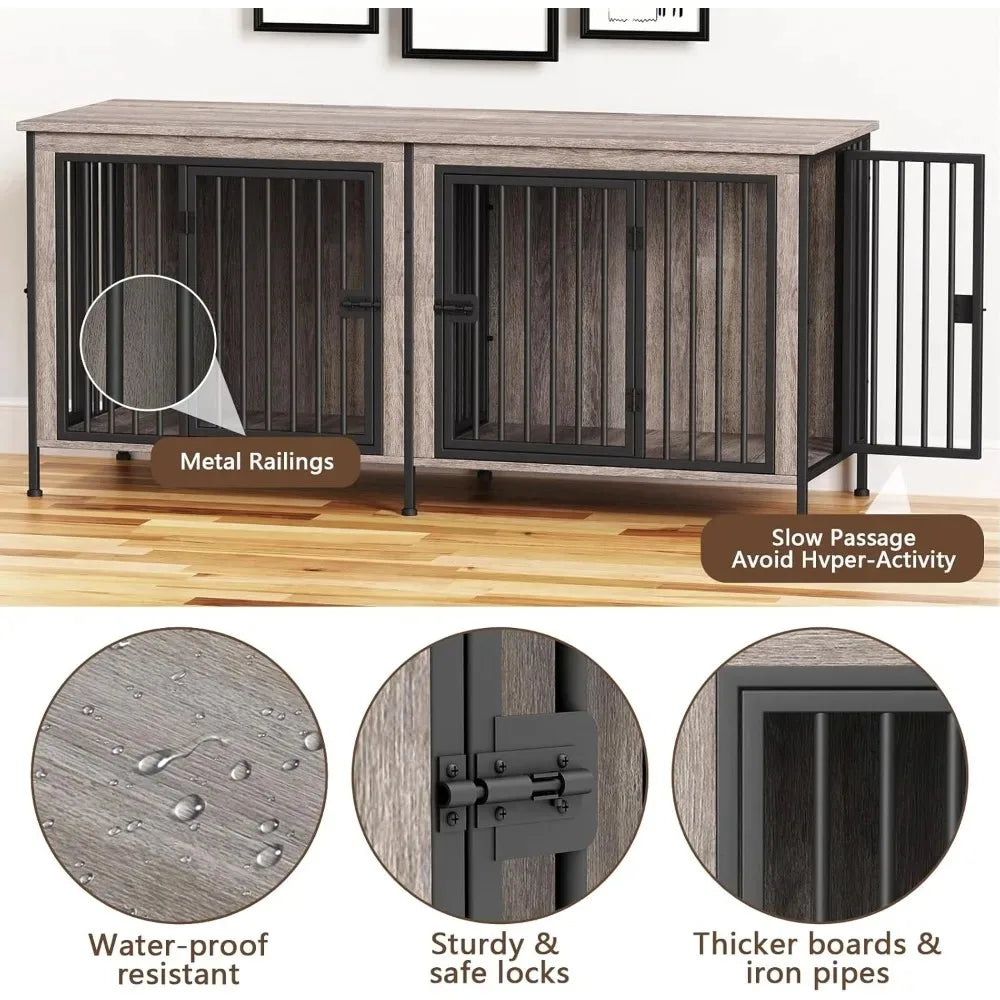 Dog Cage Furniture for 2 Pets