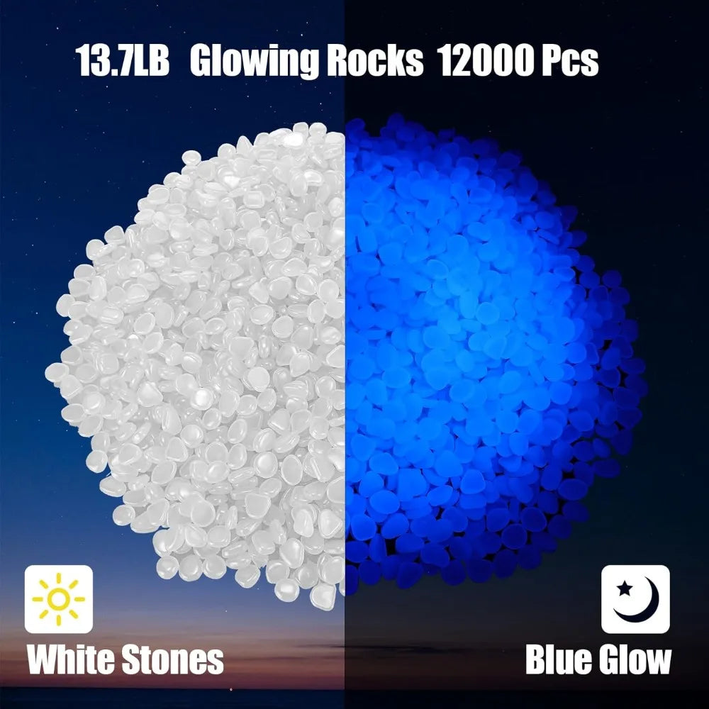 12000 Pcs Decorative Glow Pebbles for Aquariums