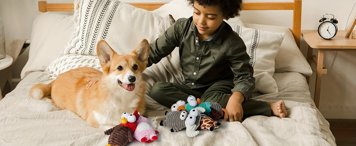 Nocciola 5 Pcs Dog Squeaky Toys, Strange Squeak Sounds