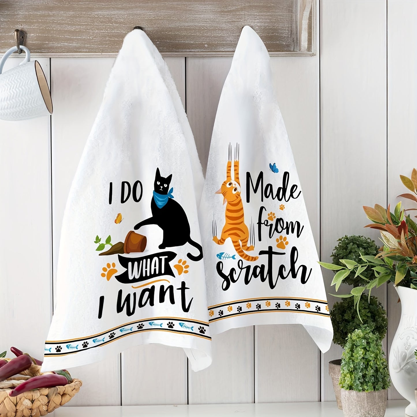 Funny Cat Dish Towels