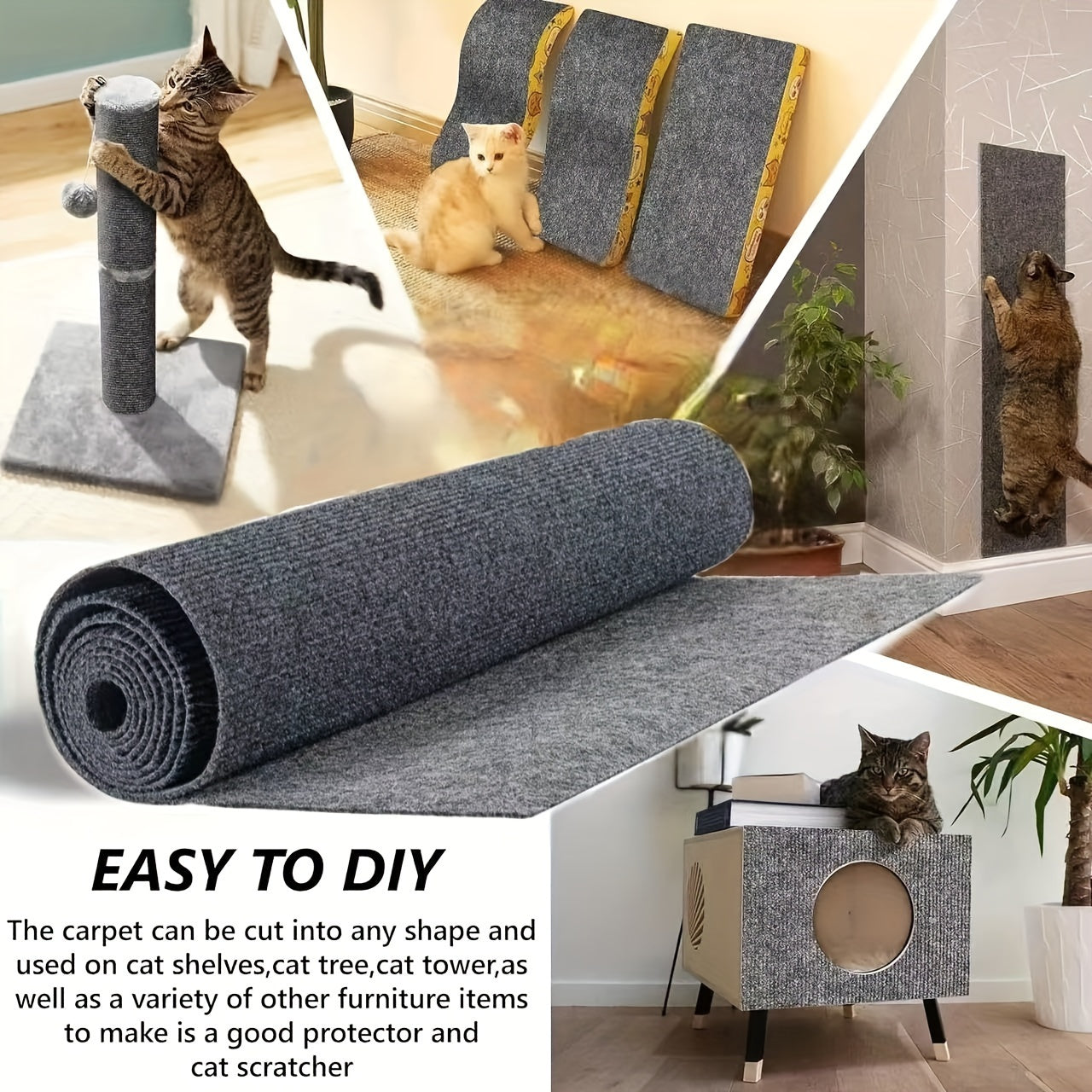 Trimmable Self-Adhesive Cat Scratching Board