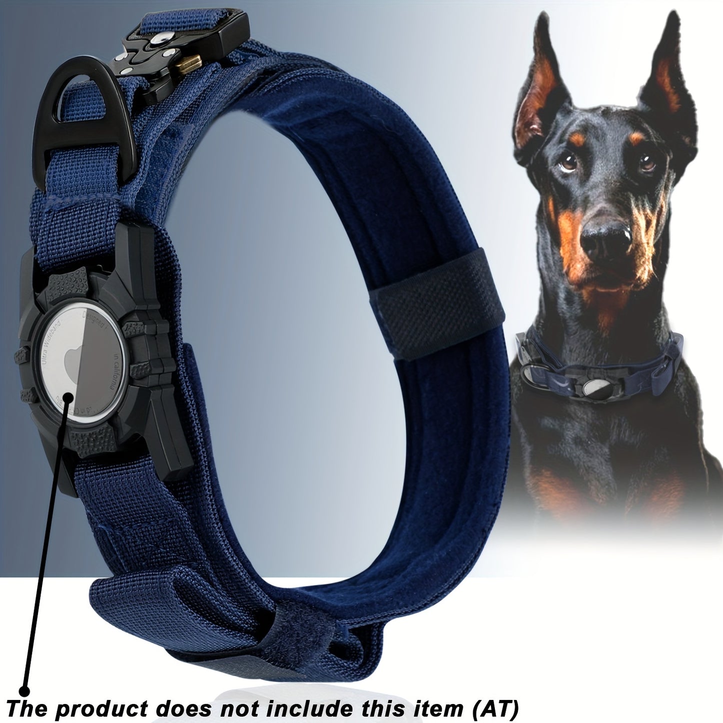 Tactical Nylon Dog Collar with GPS Holde