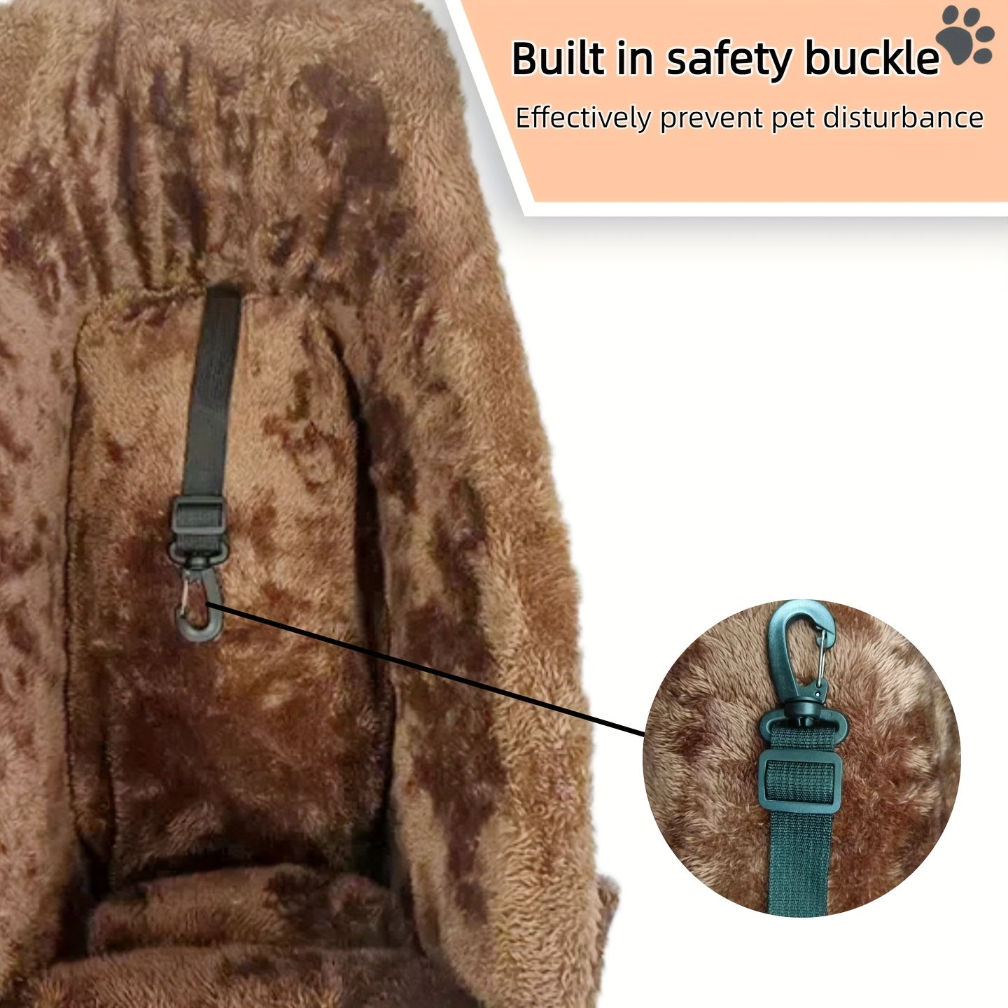 Black Fabric Dog Booster Car Seat