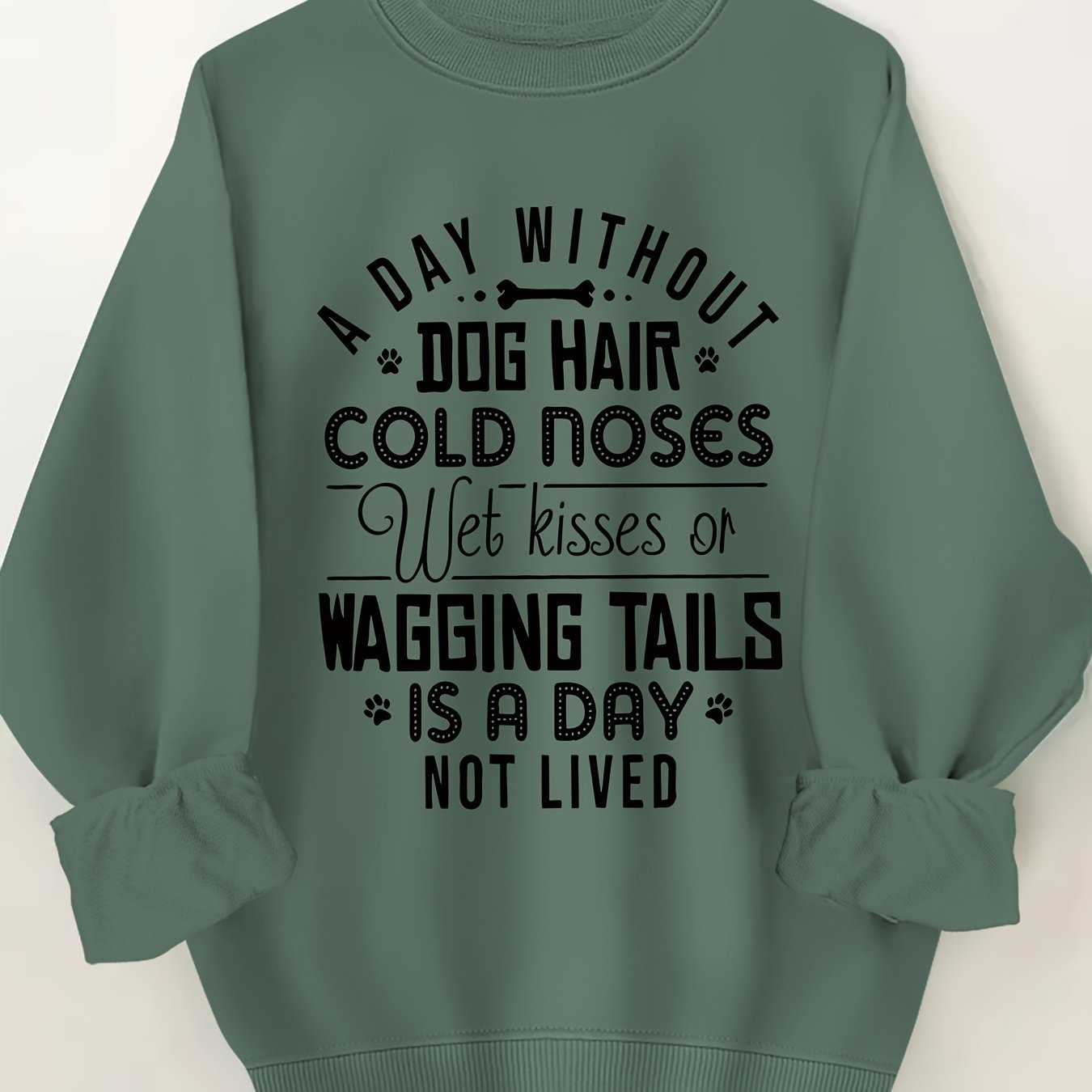 A Day without Dog Hair Round Neck Sweatshirt