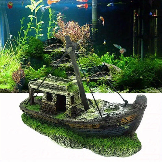 Vintage Pirate Ship Aquarium Decor