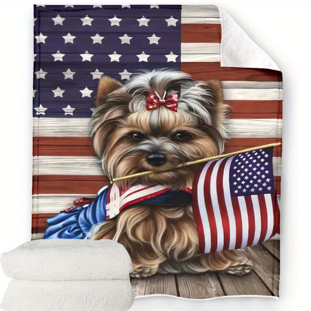 Soft & Cozy American Flag Dog Blanket