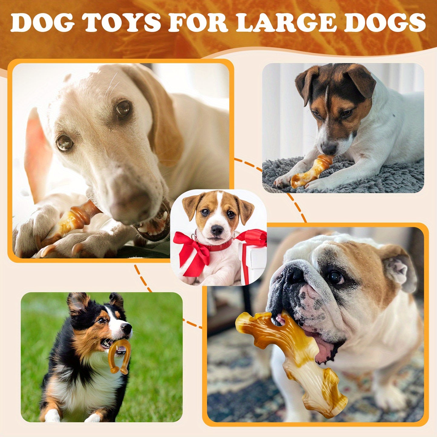 3pcs Dog Toys, Dog Chew Toys For Aggressive Chewers