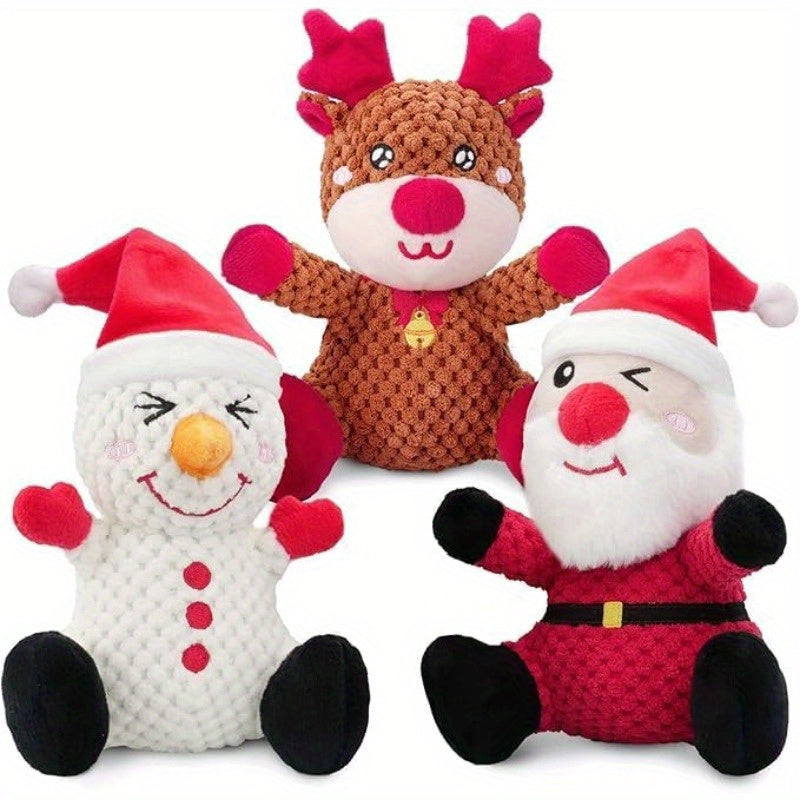 Christmas Plush Dog Squeaky Toys for Large Breed Tough