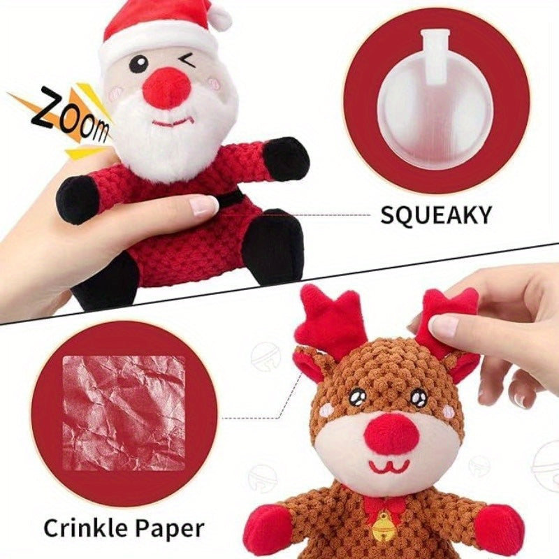 Christmas Plush Dog Squeaky Toys for Large Breed Tough