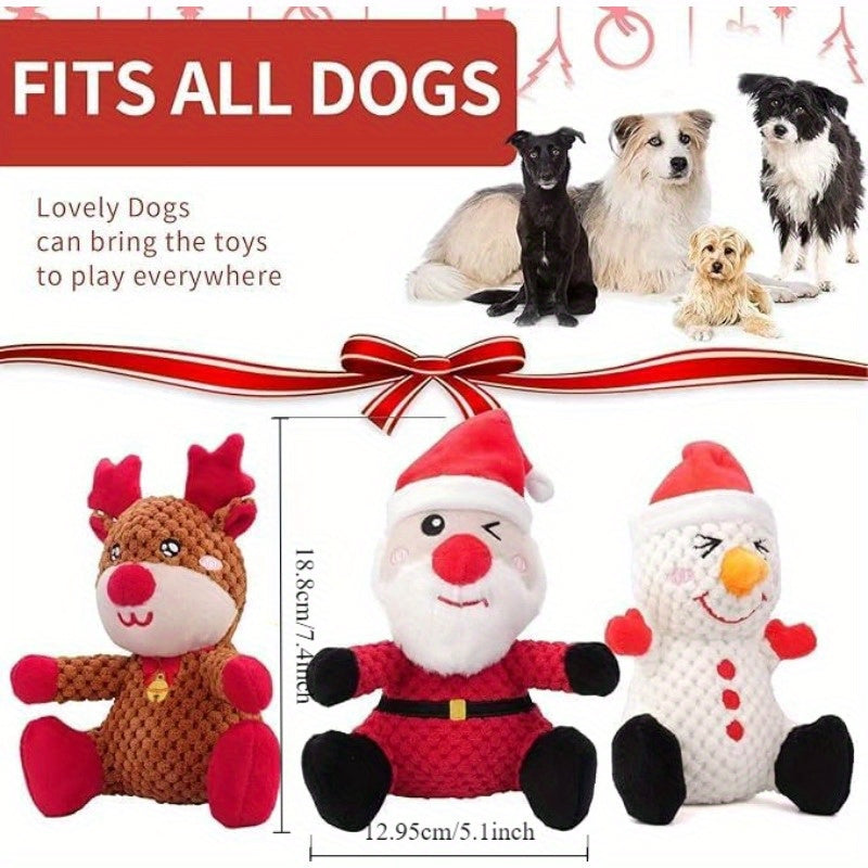 Christmas Plush Dog Squeaky Toys for Large Breed Tough