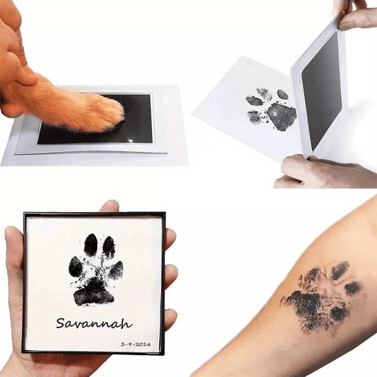 4 White Personalized Design Trendy Pet Paw Print Dog Pad, Souvenir Non-Contact Pad Pet Pad