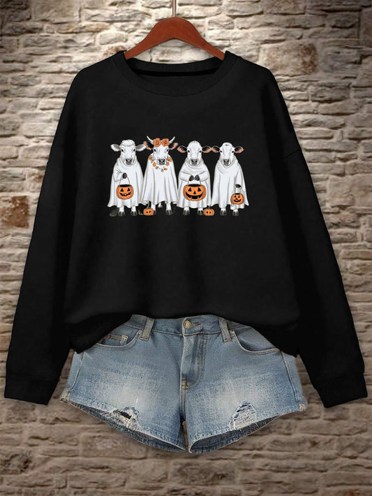 Halloween Cows illustration Women's sweatshirt