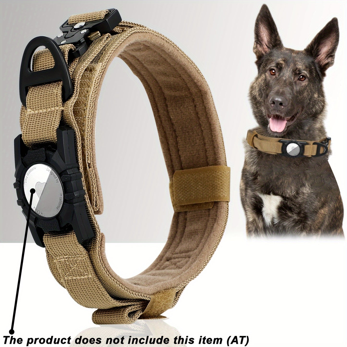 Tactical Nylon Dog Collar with GPS Holde