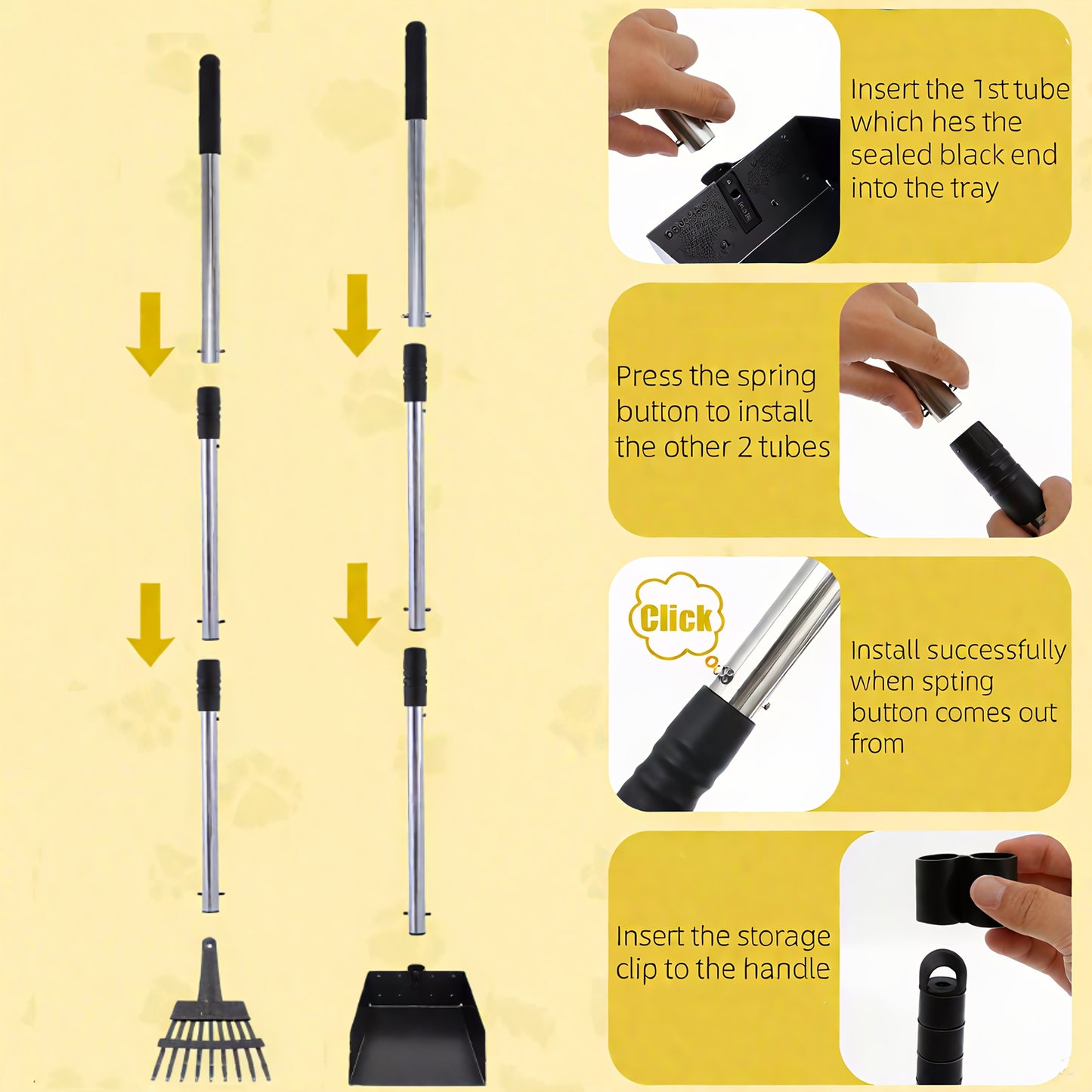 Stainless Steel Dog Pooper Scooper Set