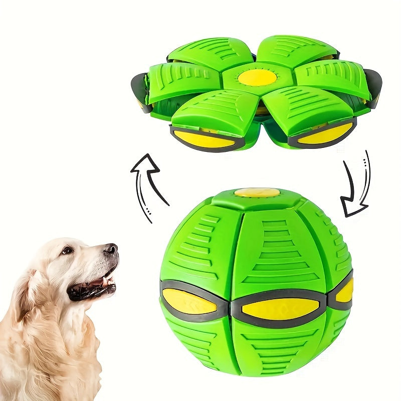 Interactive Dog Flying Disc Ball - Magic Transforming Pet Toy