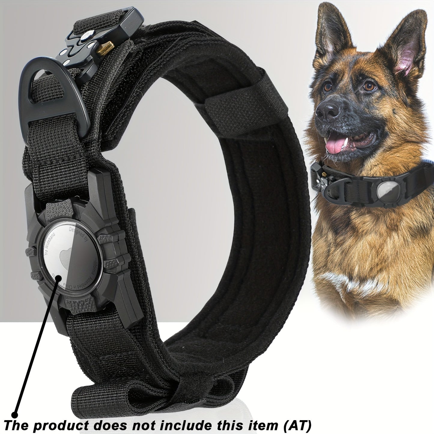 Tactical Nylon Dog Collar with GPS Holde