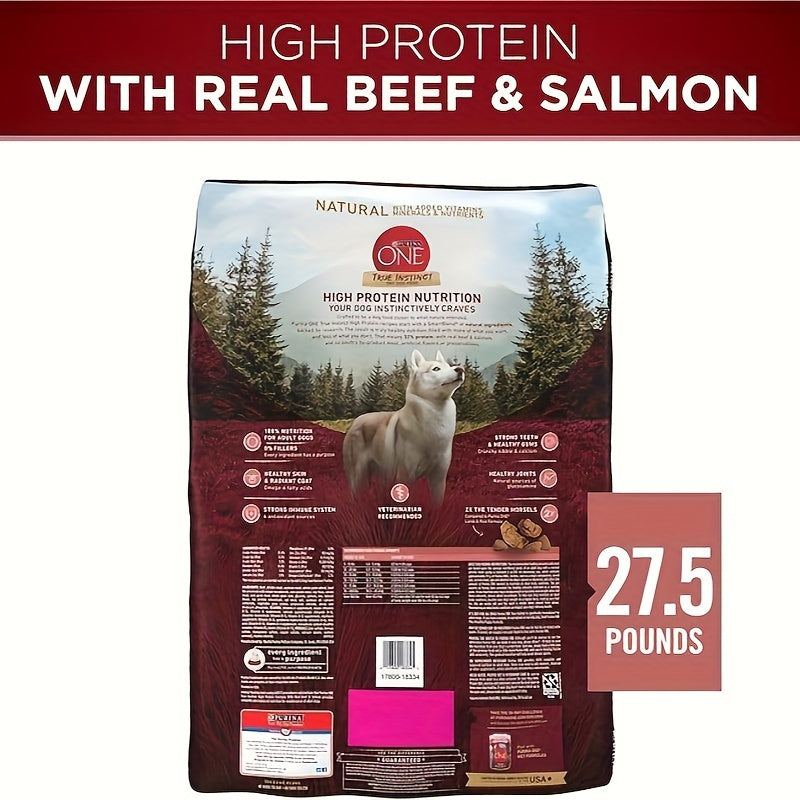 Purina One True Instinct Dry Dog Food Beef and Salmon 27.5 lb Bag