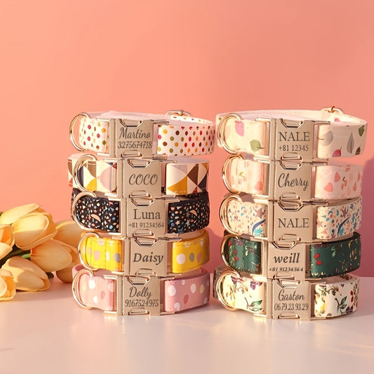 Customizable Dog Collar with Personalized ID Tag