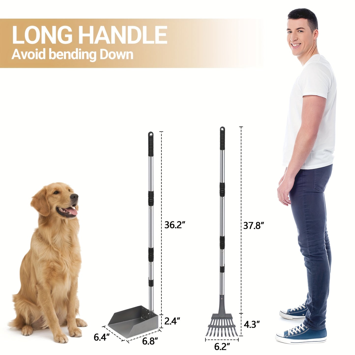 Stainless Steel Dog Pooper Scooper Set