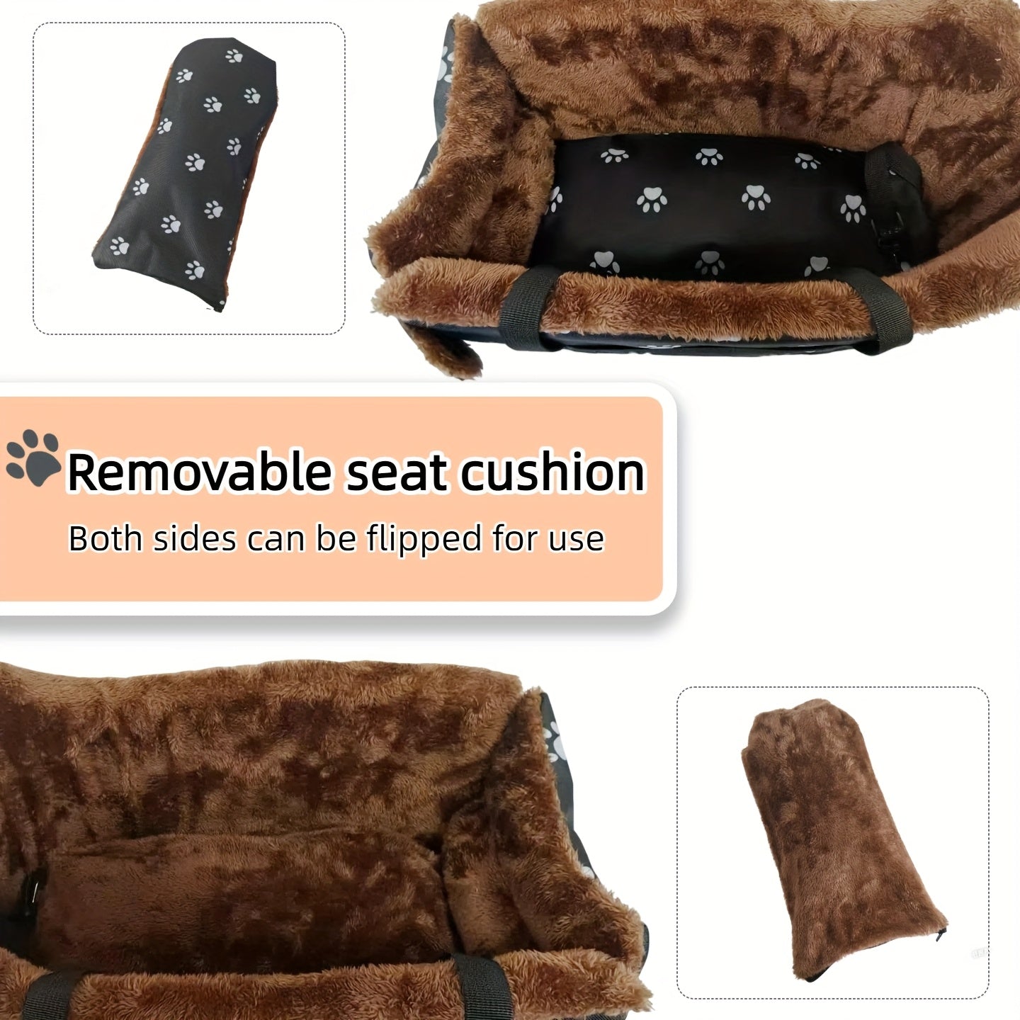 Black Fabric Dog Booster Car Seat