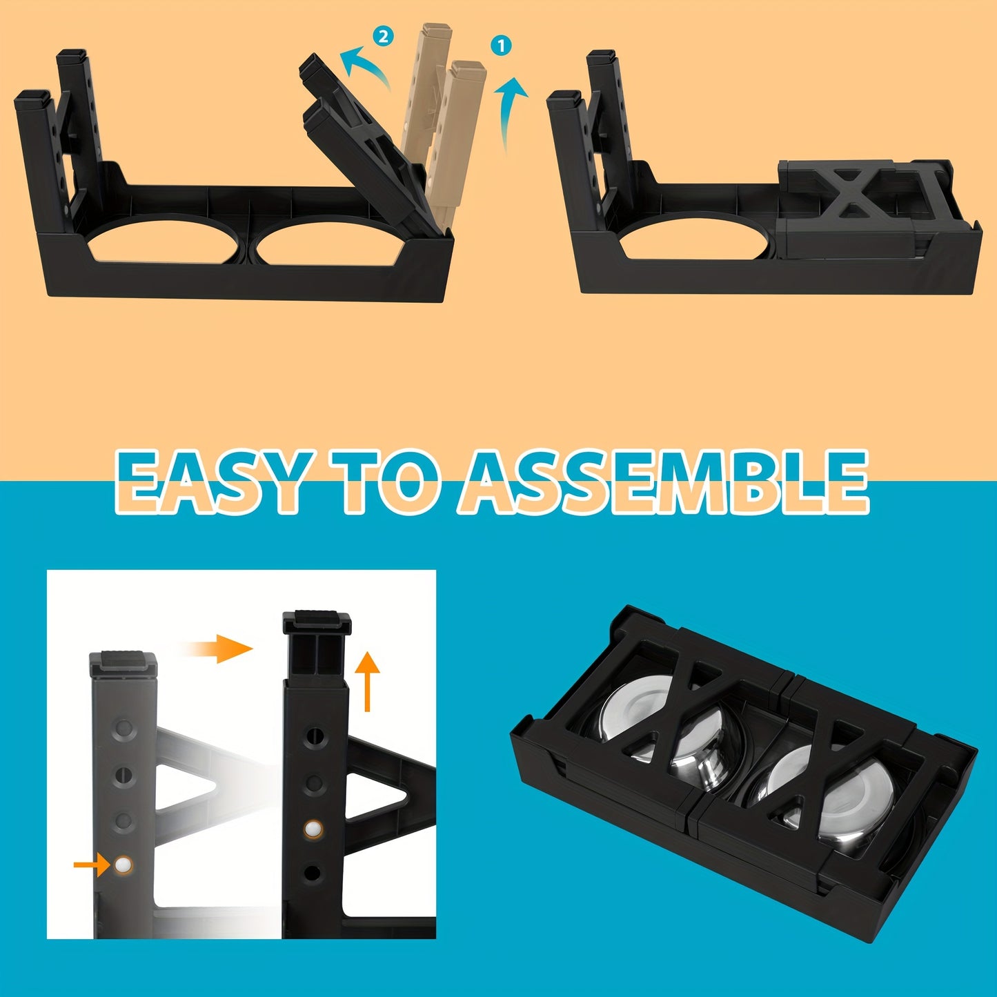 Elevated Dog Bowls with 2 Food Bowls