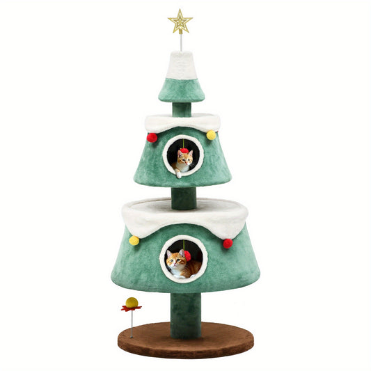 Christmas Cat Tree with Cat House Cat Tower