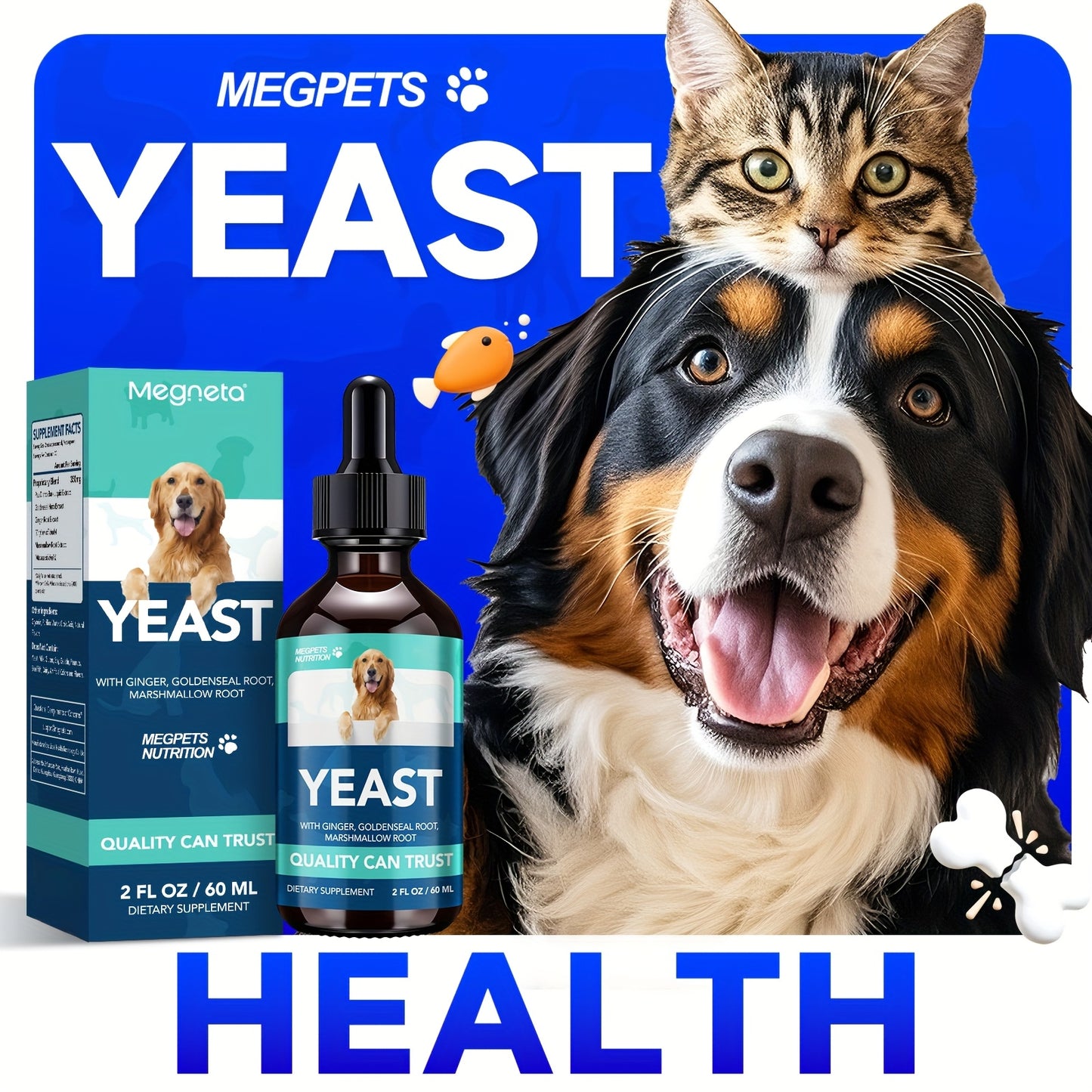 Natural Yeast Health Drops for All Dogs & Cat