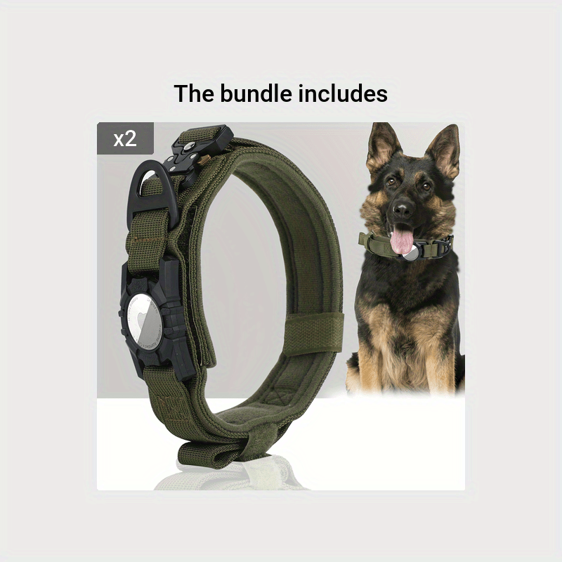 Tactical Nylon Dog Collar with GPS Holde