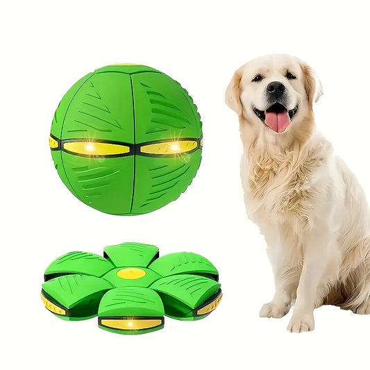 Interactive Dog Flying Disc Ball - Magic Transforming Pet Toy