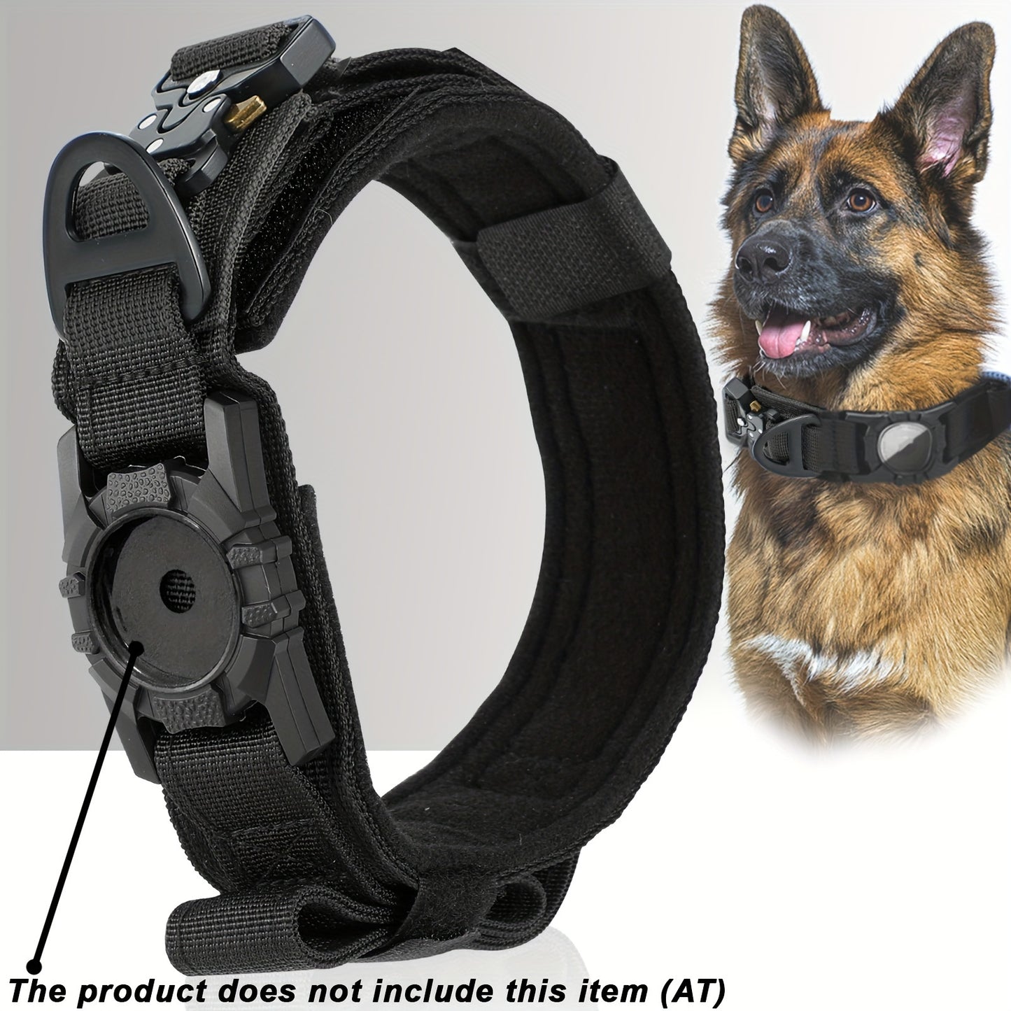 Tactical Nylon Dog Collar with GPS Holde