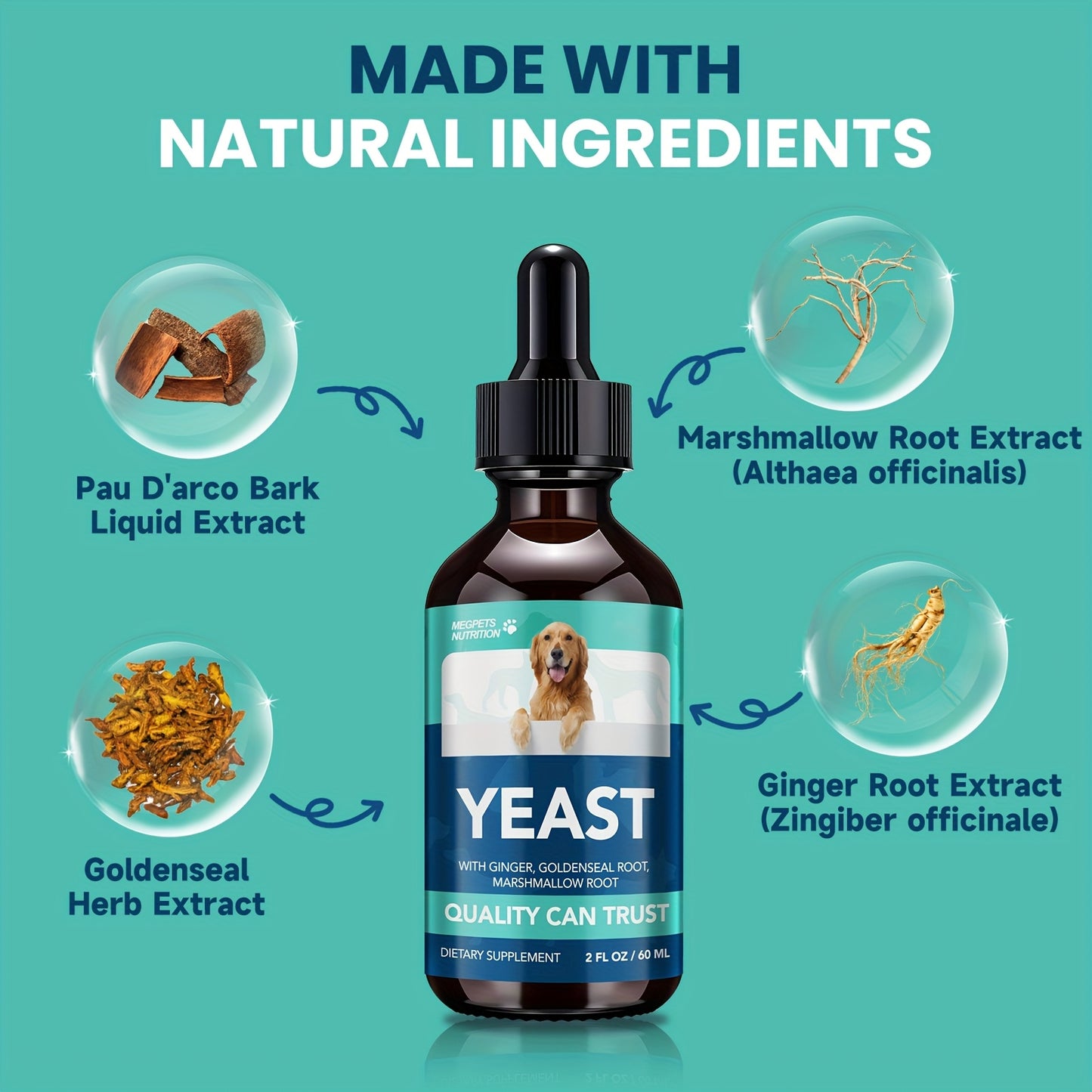 Natural Yeast Health Drops for All Dogs & Cat