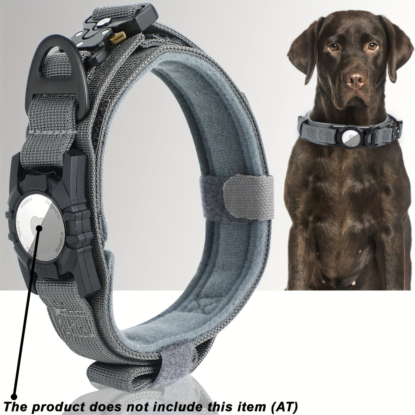 Tactical Nylon Dog Collar with GPS Holde