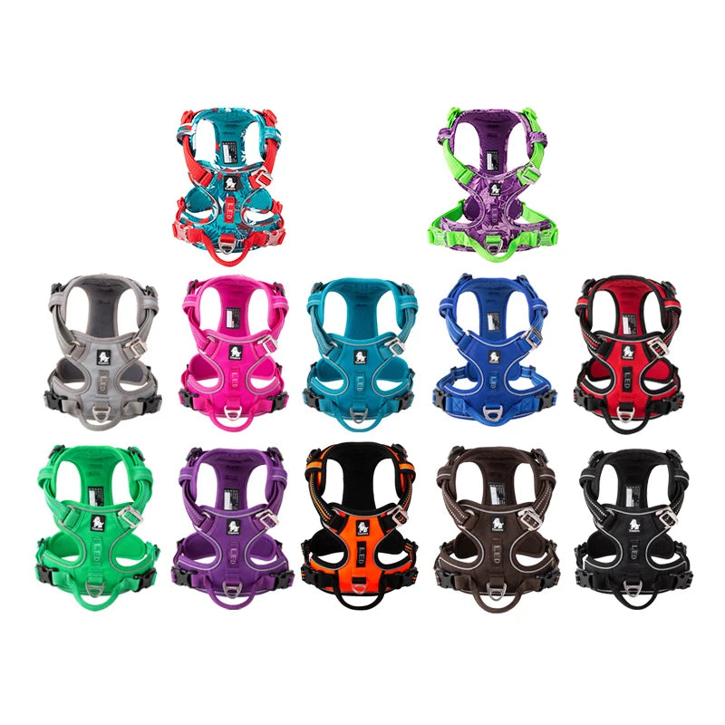 Pet Reflective Nylon Dog Harness No Pull Adjustable Medium/Large