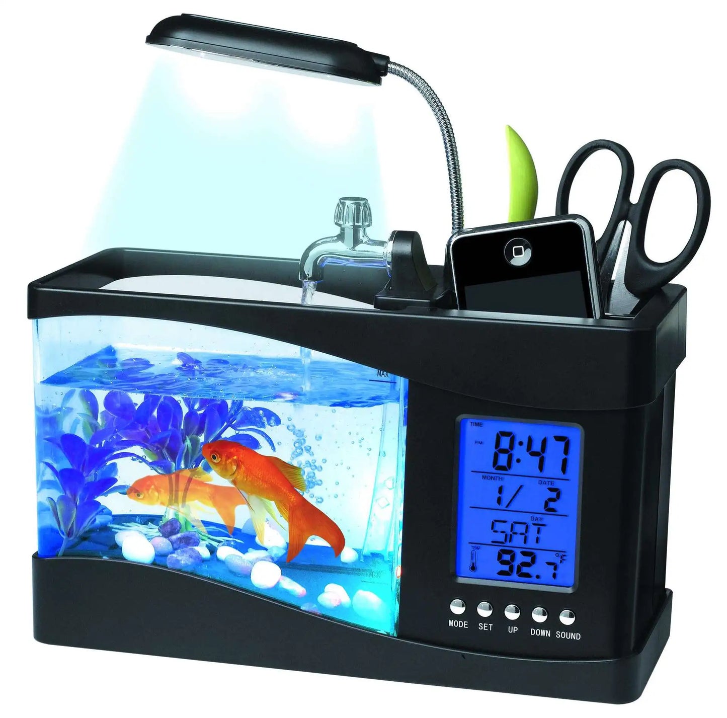 LED Mini Fish Tank Aquarium Self Cleaning Tank Bowl