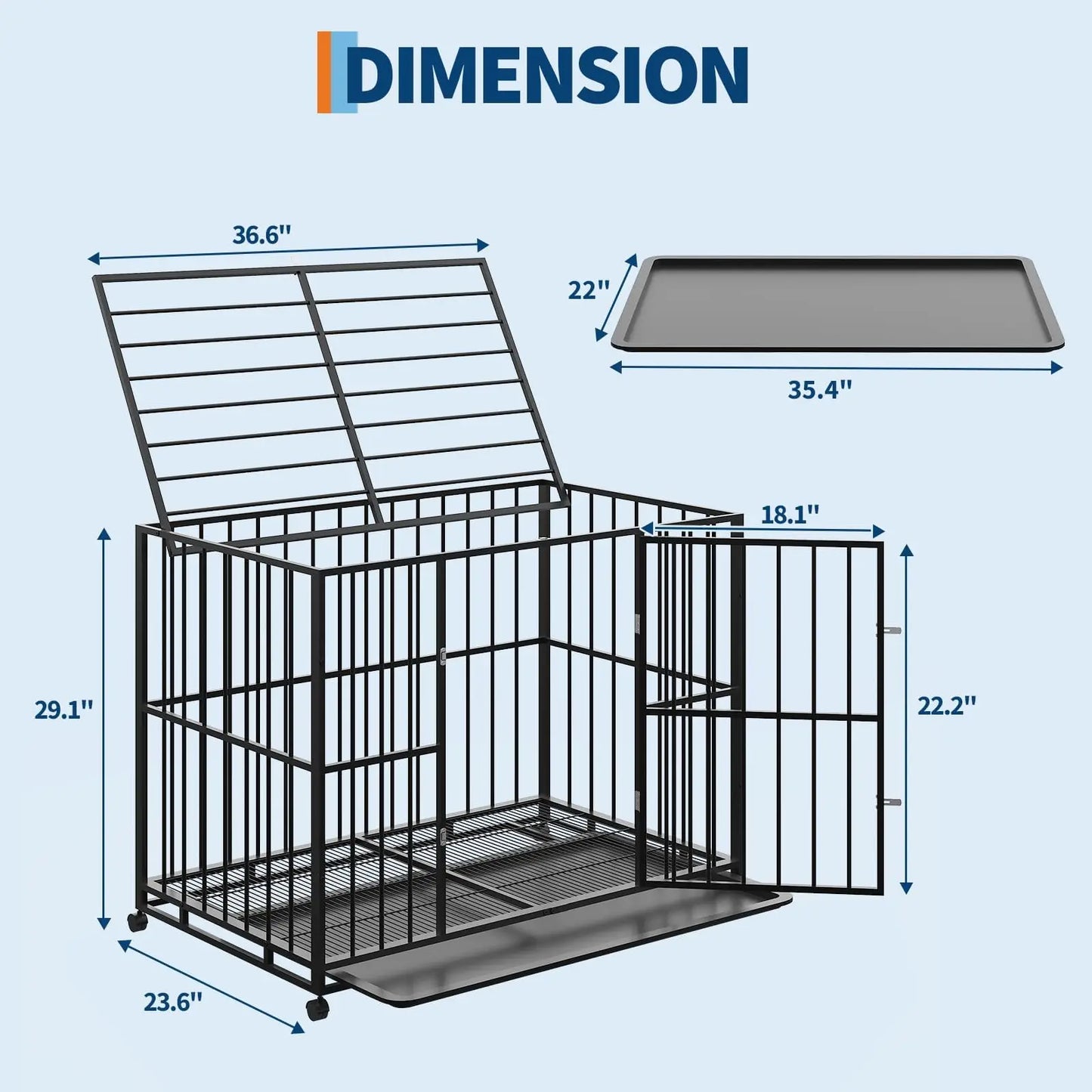 Heavy Duty Stainless Steel Dog Crate