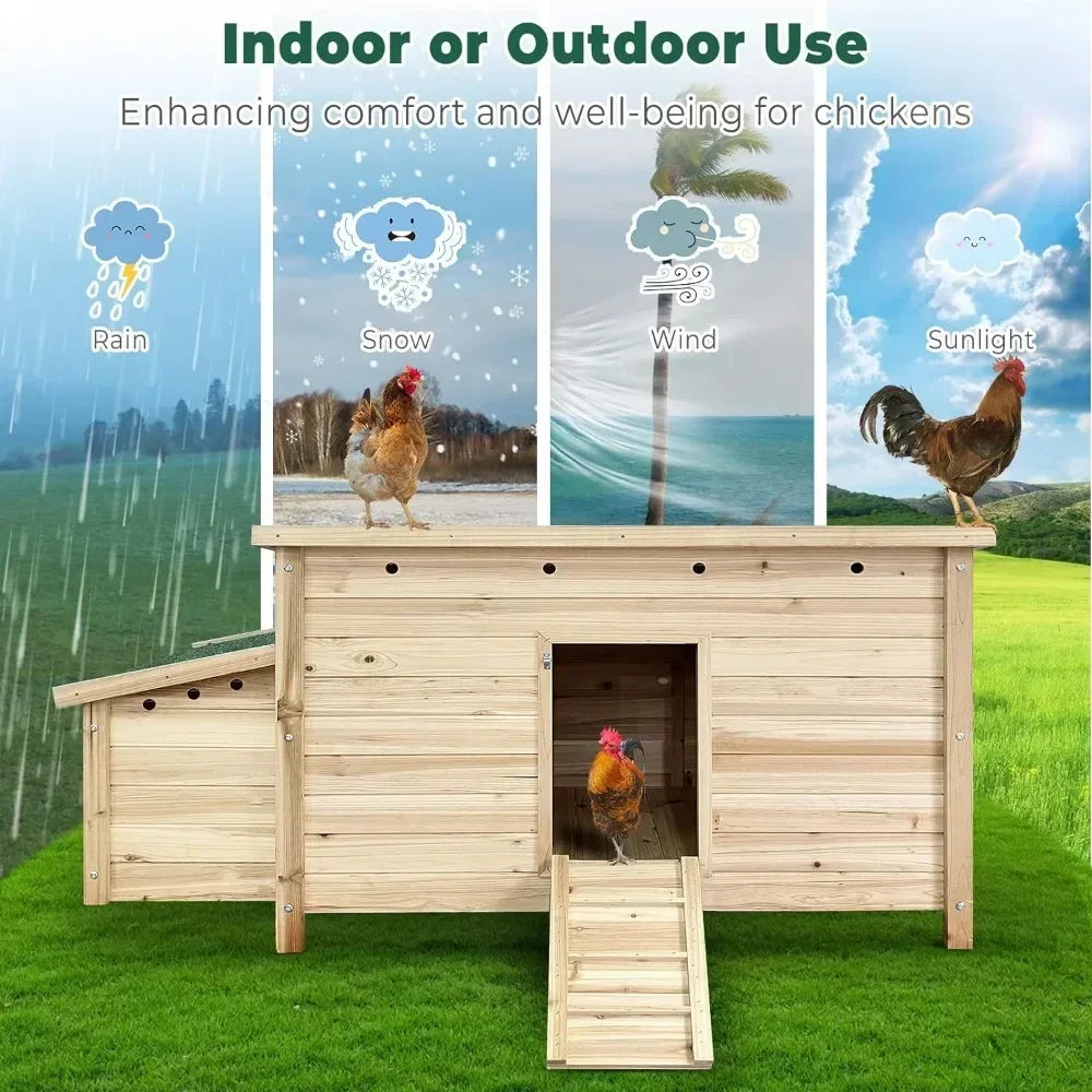 57.6'' Wooden Chicken Coop Hen House