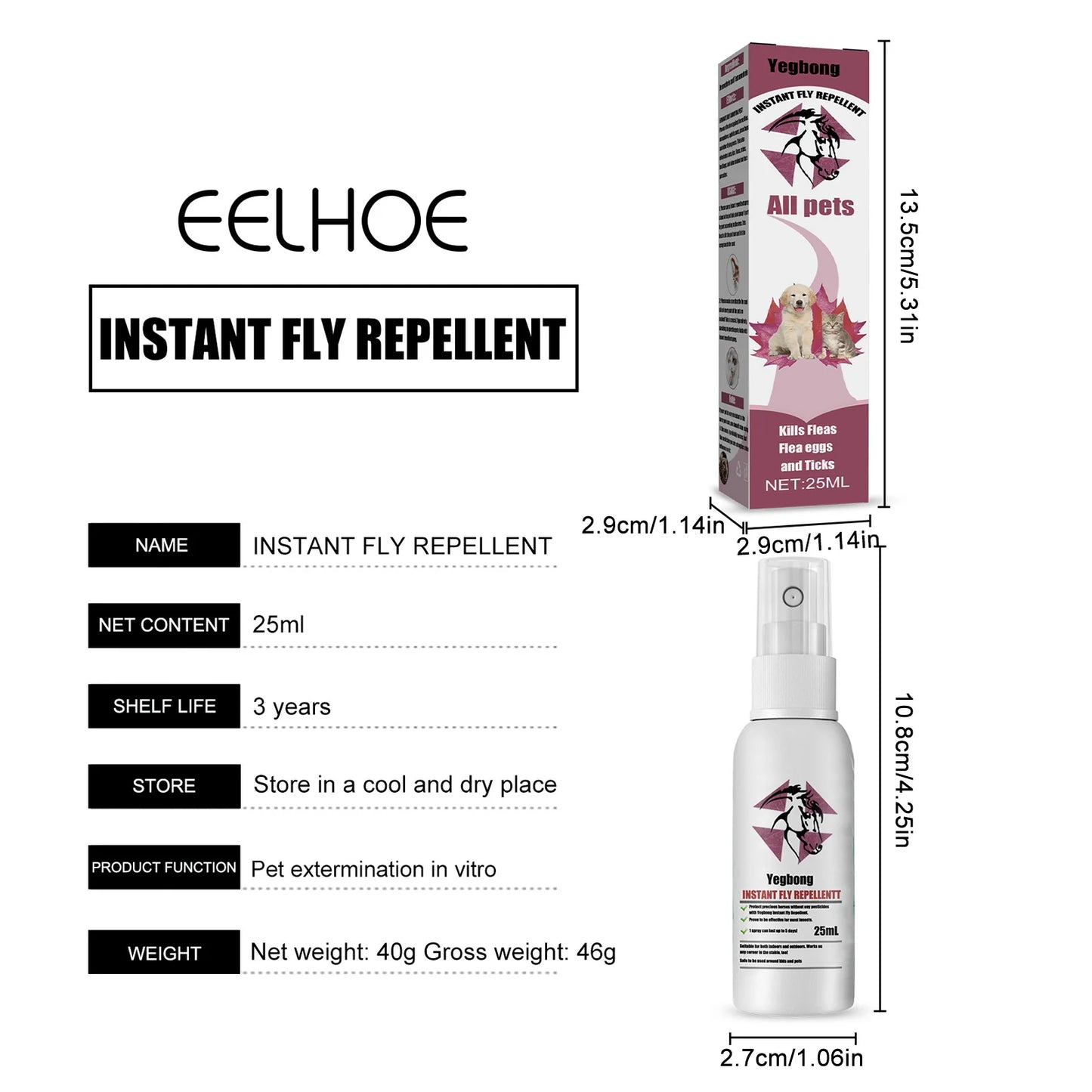 Pet Skin Spray Fleas Tick And Mosquitoes Spray For Dogs Cats