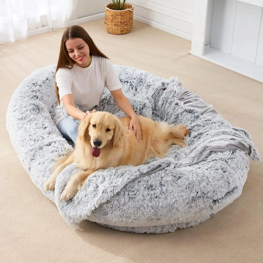 Dog Bed with Blanket for People and Pets