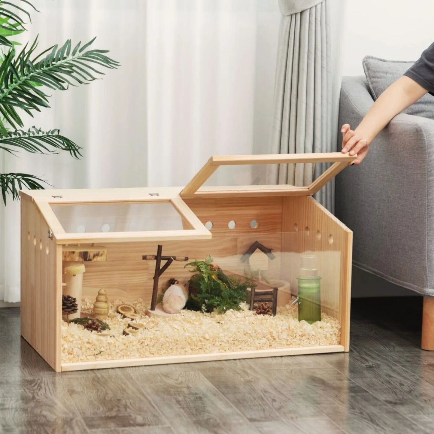 Hideout with Openable Top hamster cage large guinea pig house