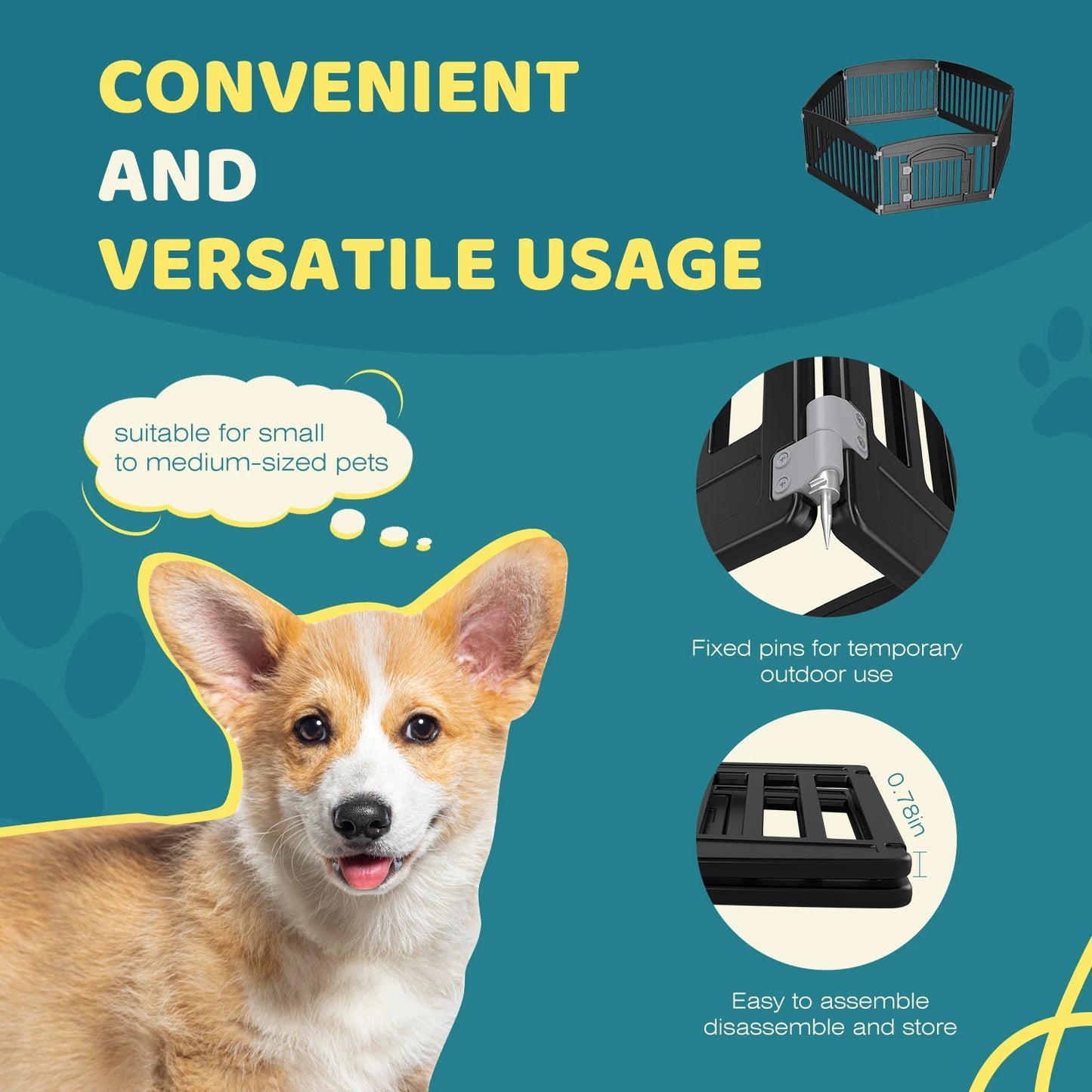 Plastic Dog Playpen 6 Panel